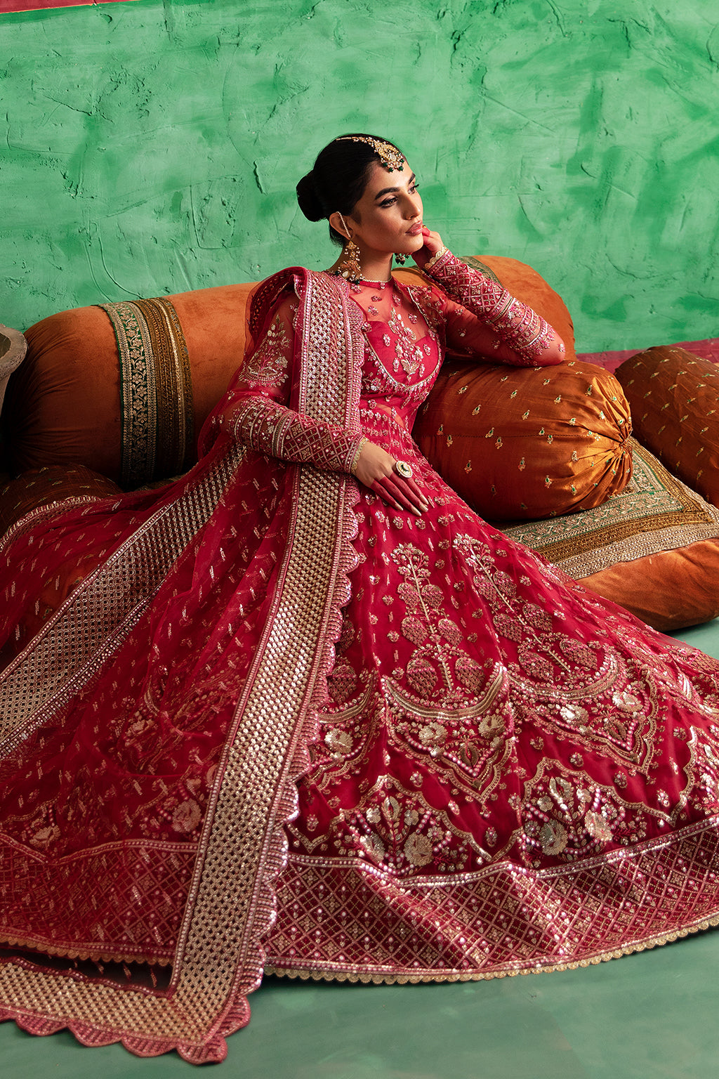 Afrozeh Shehnai Wedding Formal 3Pc Suit AFS-23-V1-07 Gulabposh - Riwayat-e-khas