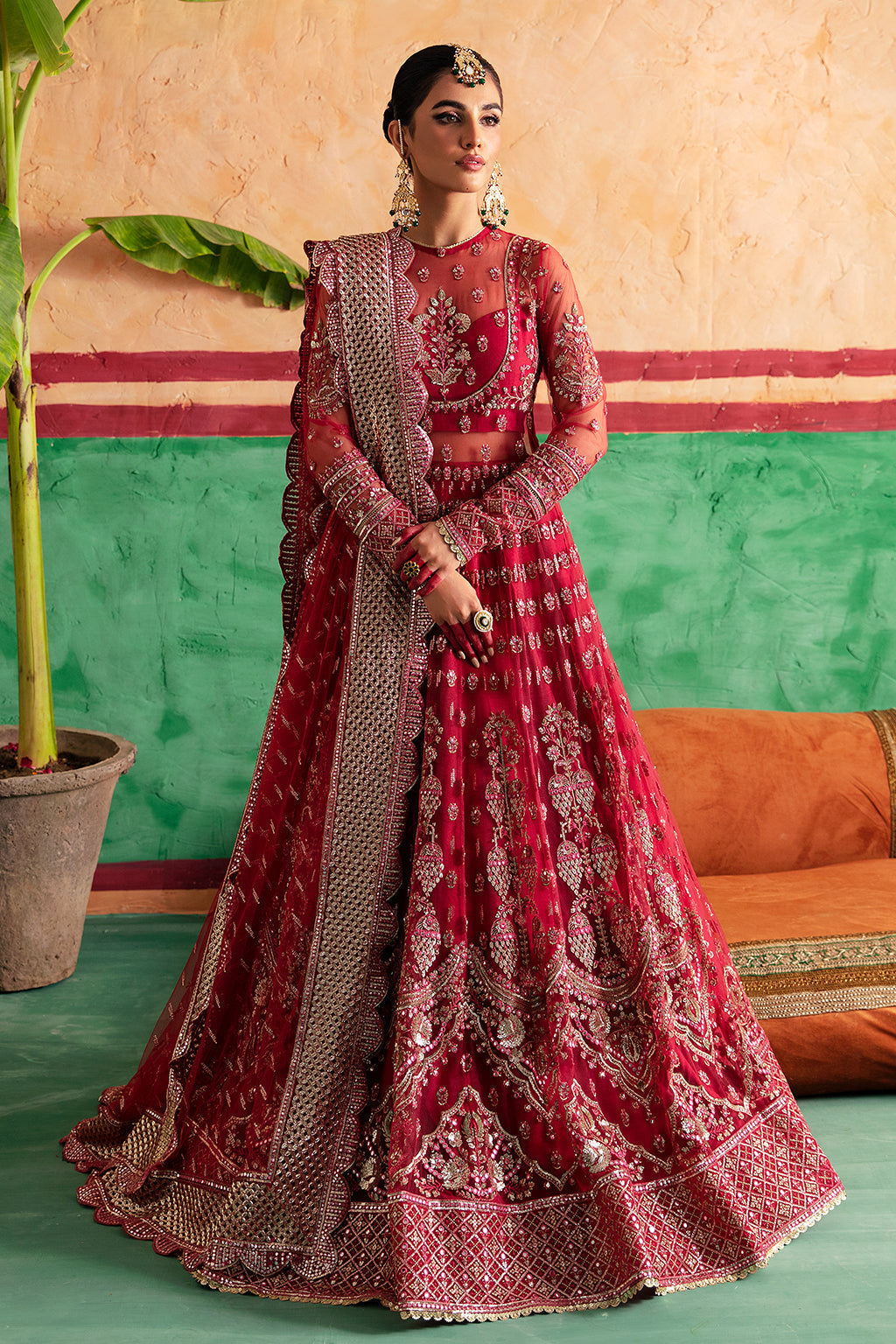 Afrozeh Shehnai Wedding Formal 3Pc Suit AFS-23-V1-07 Gulabposh - Riwayat-e-khas