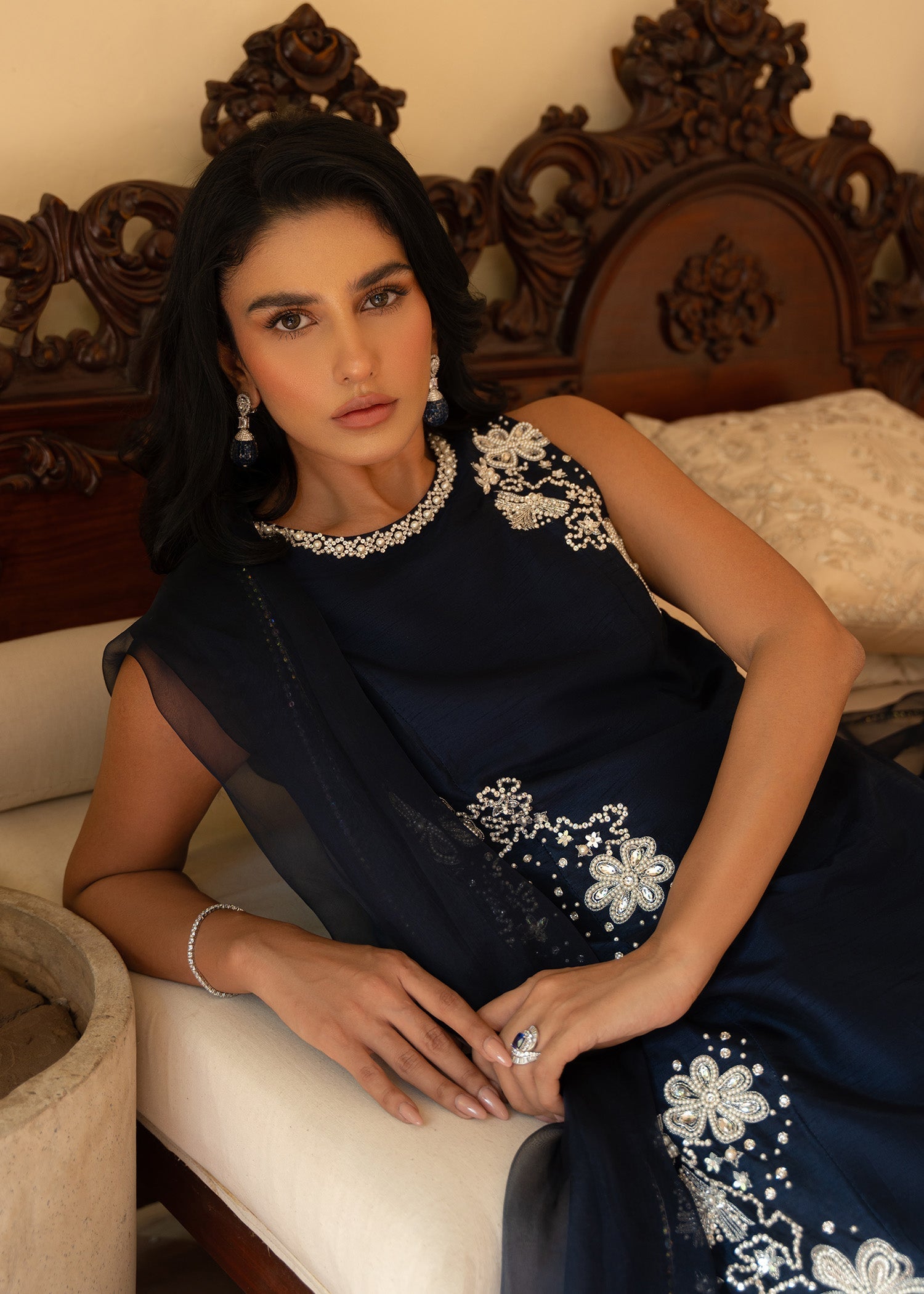 Sadaf Fawad Khan | Mehrma Wedding Formals | Dark Sapphire