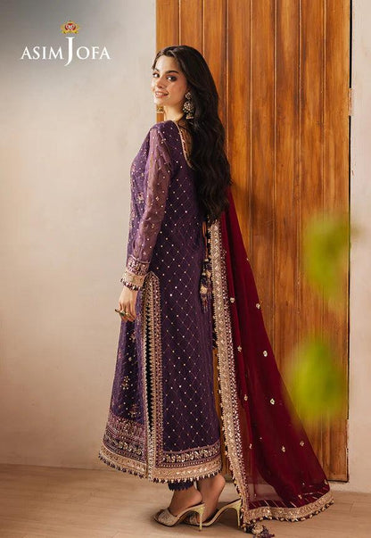 Asim Jofa | Heeriye | AJHE-01 EMBROIDERED CHIFFON 3 PCS - House Of Anaya