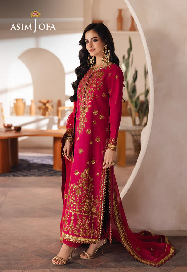 Asim Jofa | Heeriye | AJHE-08 EMBROIDERED JUMBO SILK 3 PCS