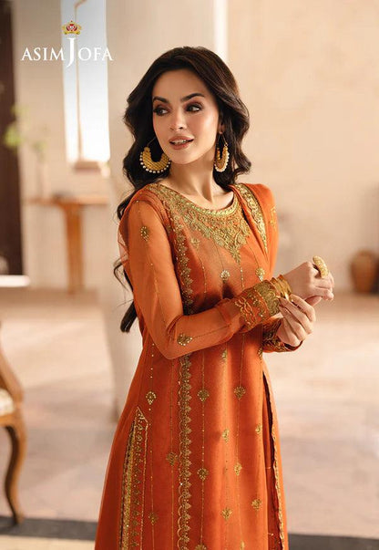 Asim Jofa | Heeriye | AJHE-09 EMBROIDERED NET 3 PCS - House Of Anaya