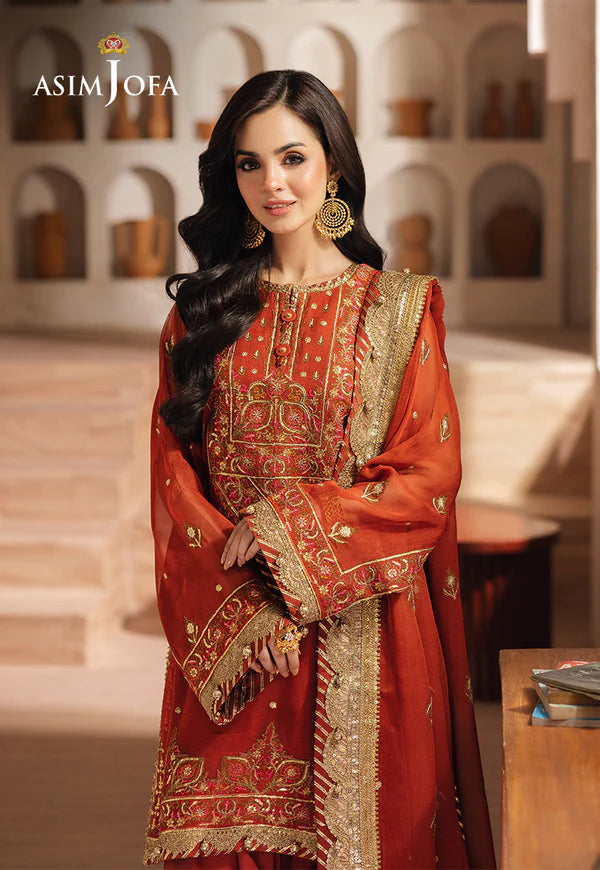 Asim Jofa | Heeriye | AJHE-10 EMBROIDERED CHIFFON 3 PCS
