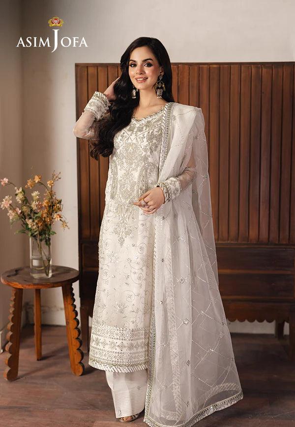 Asim Jofa | Heeriye | AJHE-03 EMBROIDERED ORGANZA 3 PCS - House Of Anaya