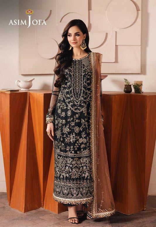 Asim Jofa | Heeriye | AJHE-05 EMBROIDERED NET 3 PCS - House Of Anaya