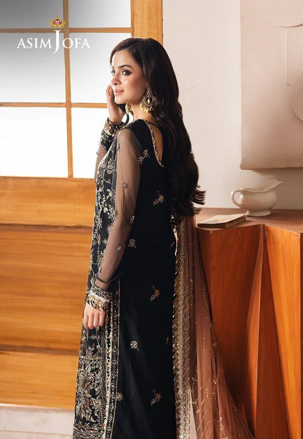 Asim Jofa | Heeriye | AJHE-05 EMBROIDERED NET 3 PCS - House Of Anaya