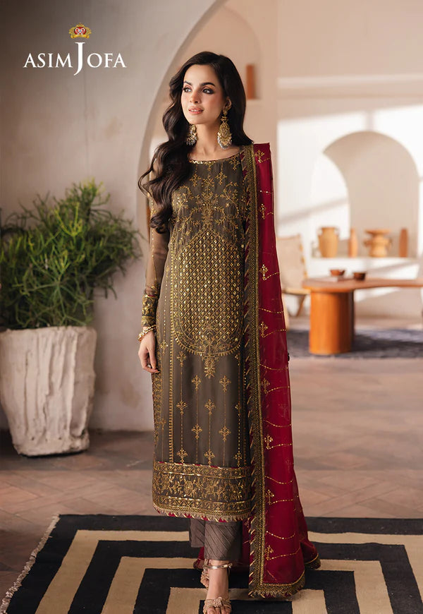 Asim Jofa | Heeriye | AJHE-06 EMBROIDERED CHIFFON 3 PCS