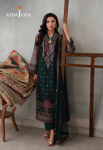 Asim Jofa | luxury Pret'26 | AJLPN-08 Embroidered Poly Net Stitched 3pcs