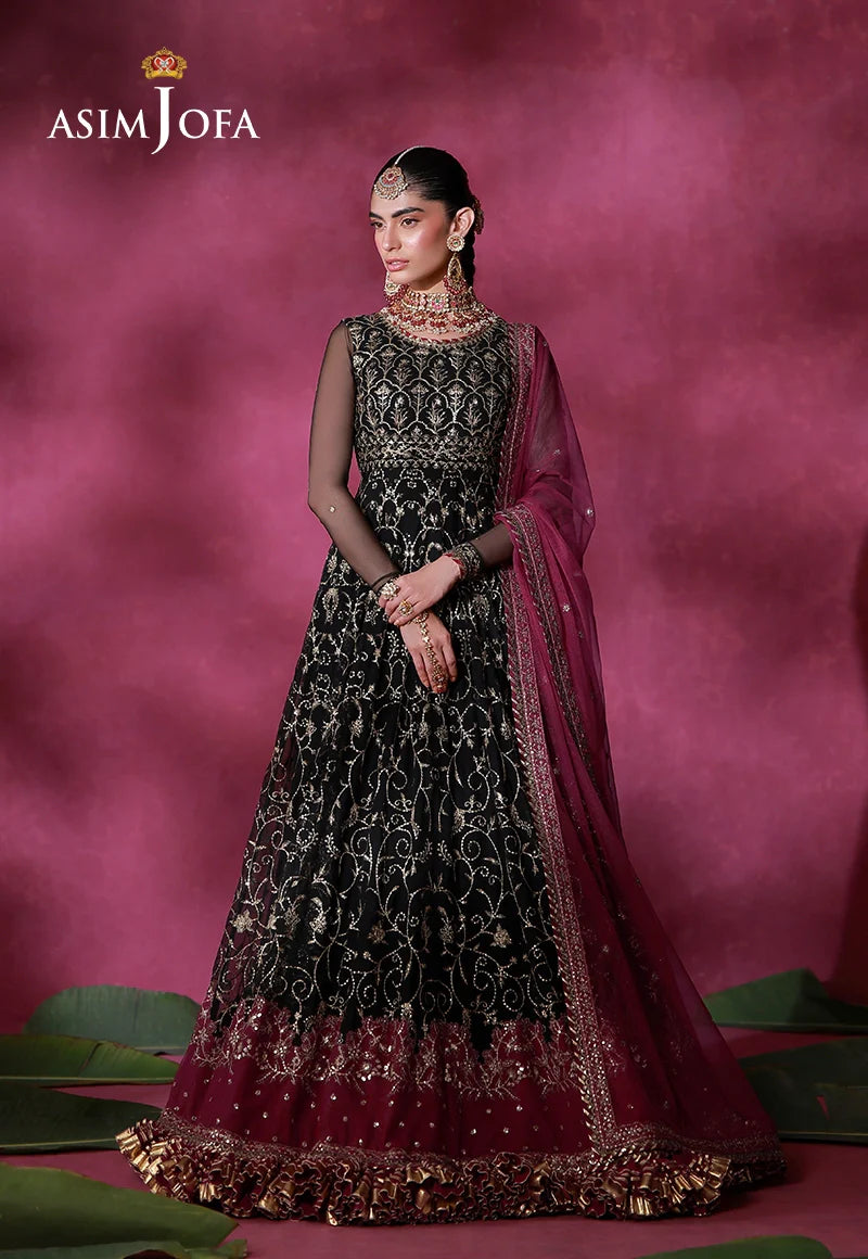Asim Jofa | Festive Collection 26 | AJULFI-01 Embroidered Net 2 Pcs