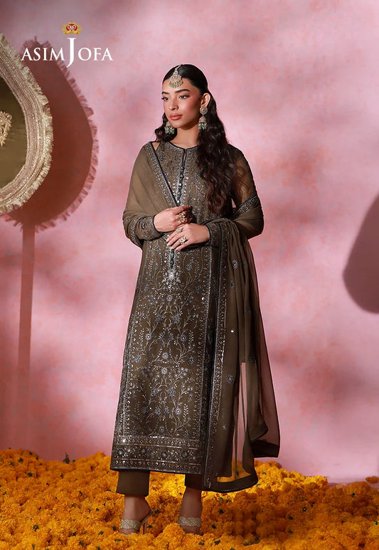 Asim Jofa | Festive Collection 26 | AJULFI-04 Embroidered Chiffon 3 Pcs