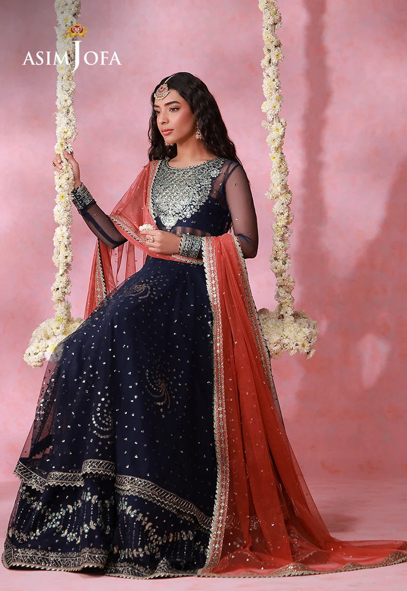 Asim Jofa | Festive Collection 26 | AJULFI-05 Embroidered Chiffon 3 Pcs