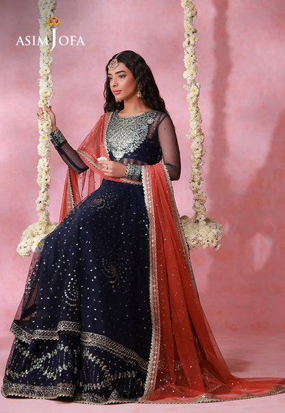 Asim Jofa | Festive Collection 26 | AJULFI-05 Embroidered Chiffon 3 Pcs