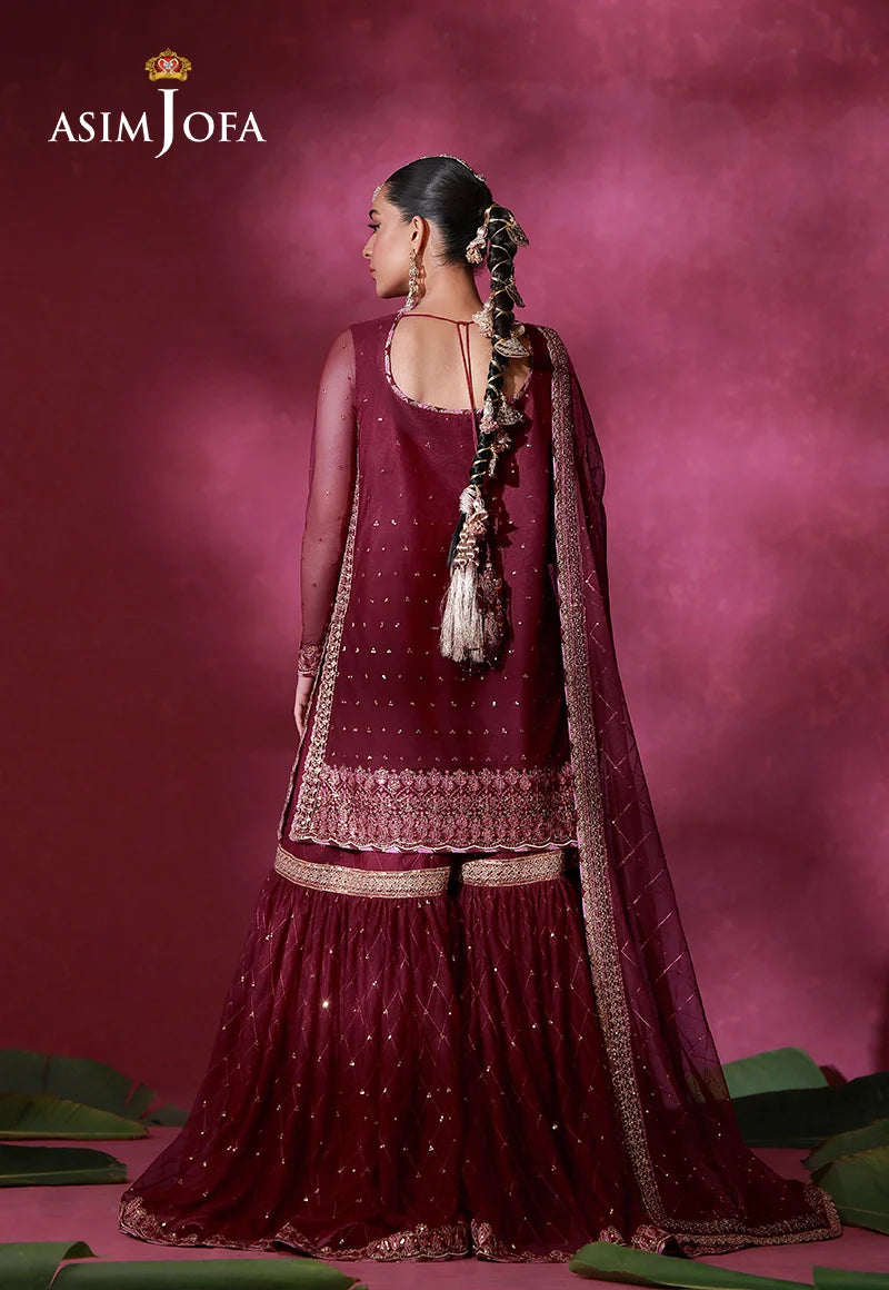 Asim Jofa | Festive Collection 26 | AJULFI-06 Embroidered Net  3 Pcs