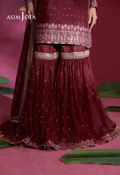 Asim Jofa | Festive Collection 26 | AJULFI-06 Embroidered Net  3 Pcs