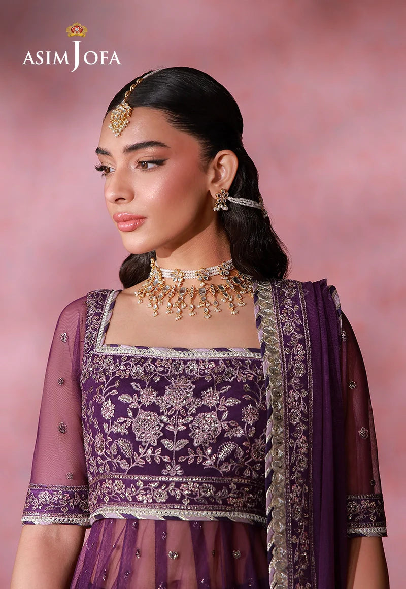 Asim Jofa | Festive Collection 26 | AJULFI-09 Embroidered Net 2 Pcs
