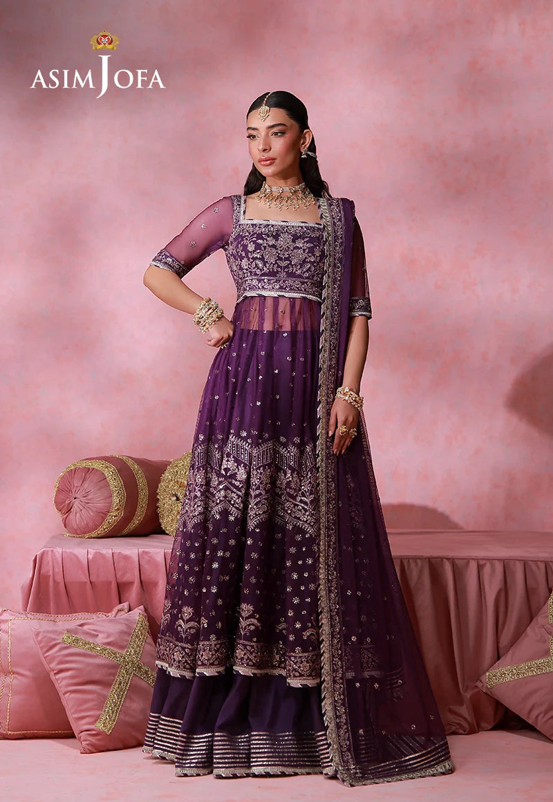 Asim Jofa | Festive Collection 26 | AJULFI-09 Embroidered Net 2 Pcs