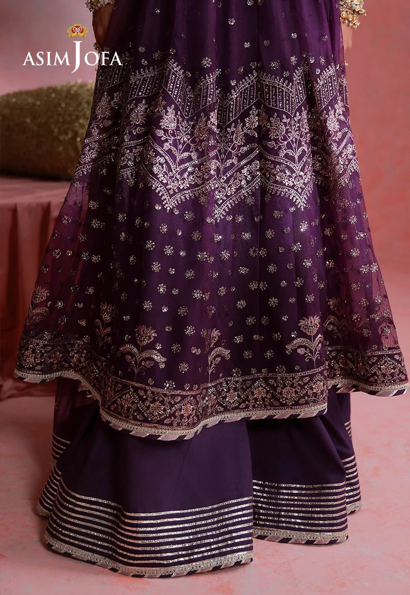 Asim Jofa | Festive Collection 26 | AJULFI-09 Embroidered Net 2 Pcs