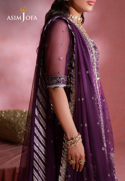 Asim Jofa | Festive Collection 26 | AJULFI-09 Embroidered Net 2 Pcs