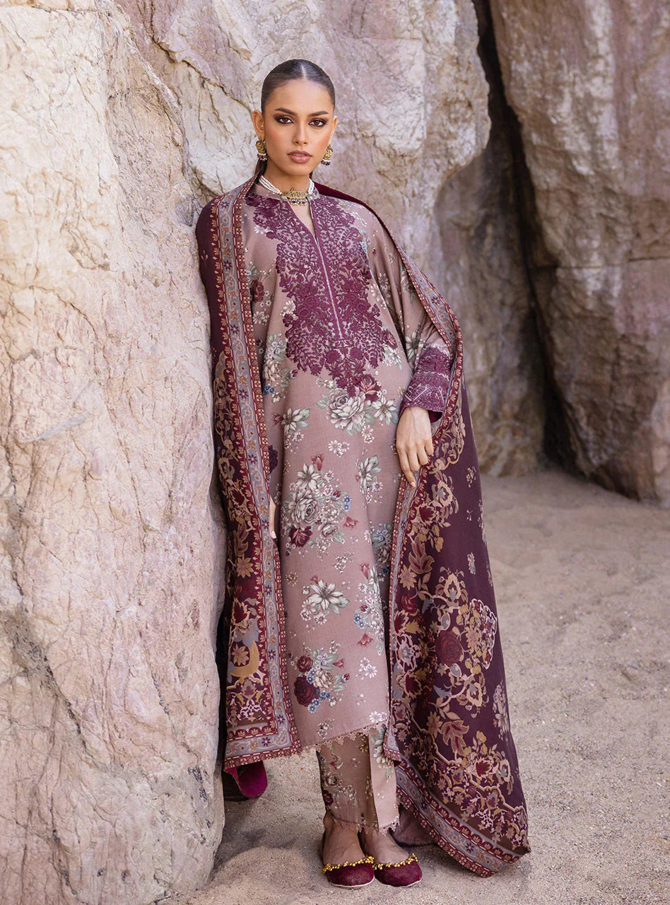 Zainab Chottani Embroidered Herringbone 3Pc Suit D-01 Aks
