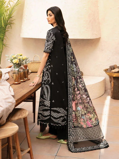 Afrozeh Cascade Embroidered Luxury Lawn Unstitched 3Pc Suit - Mila