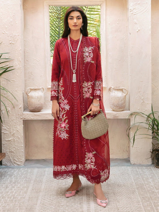 Afrozeh Cascade Embroidered Luxury Lawn 3Pc Suit - Emery