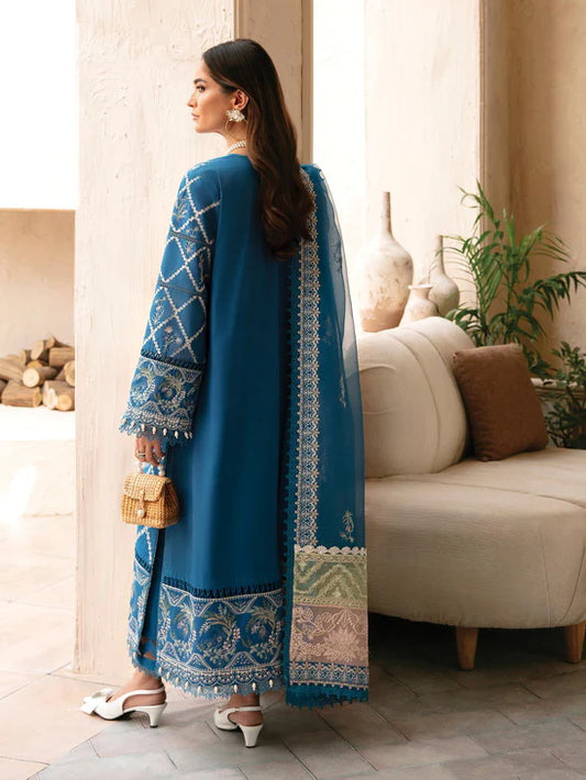 Afrozeh Cascade Embroidered Luxury Lawn 3Pc Suit - Amelia