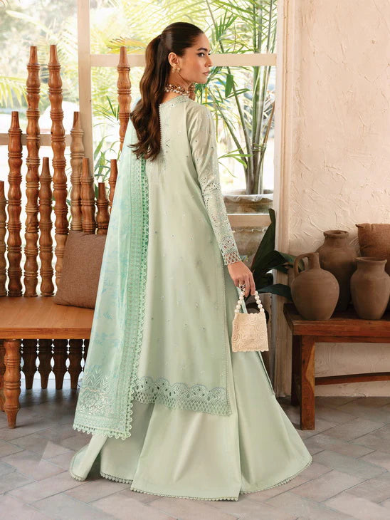 Afrozeh Cascade Embroidered Luxury Lawn 3Pc Suit - Willow