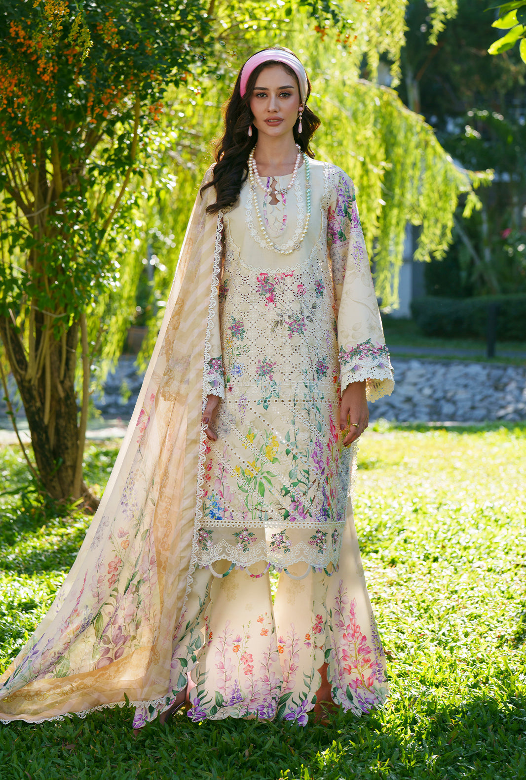 AJR Couture | Printed Chikankari 26 | Lila