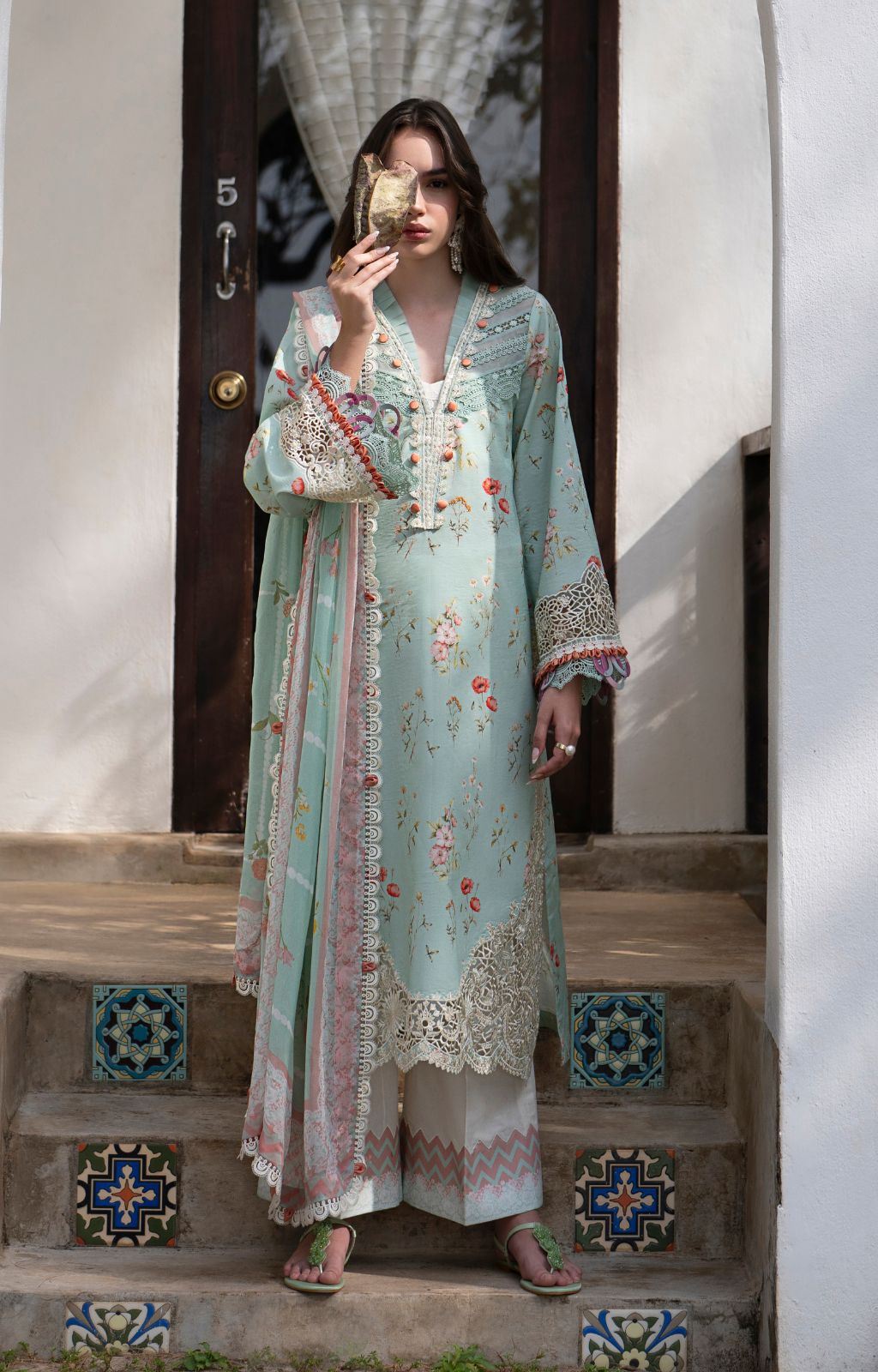 AJR Couture | Printakari Lawn 25 | Aqua