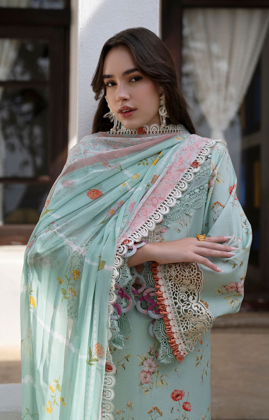 AJR Couture | Printakari Lawn 25 | Aqua