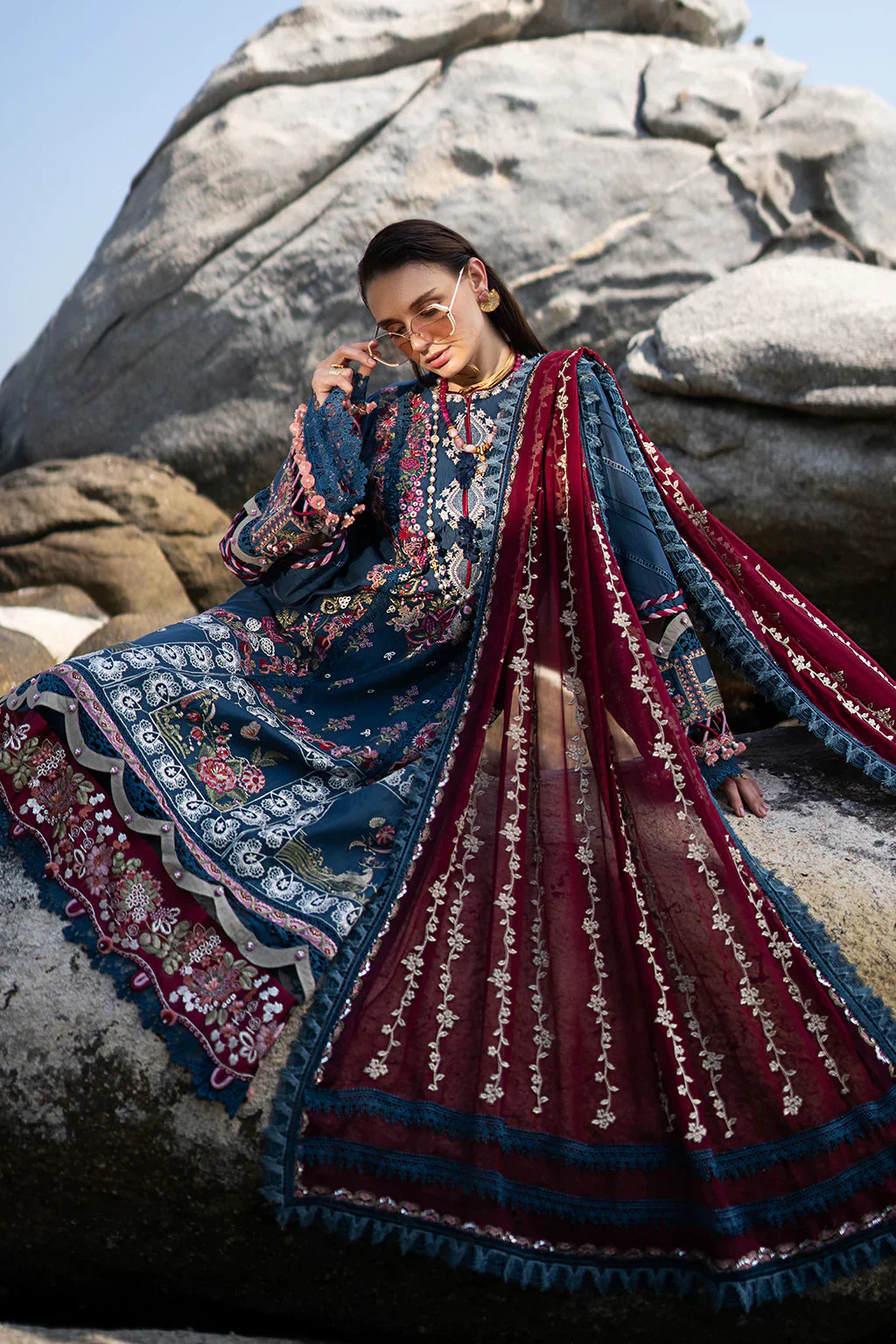 AJR Couture | Alif Signature Luxury Lawn 24 | Ayra - House Of Anaya
