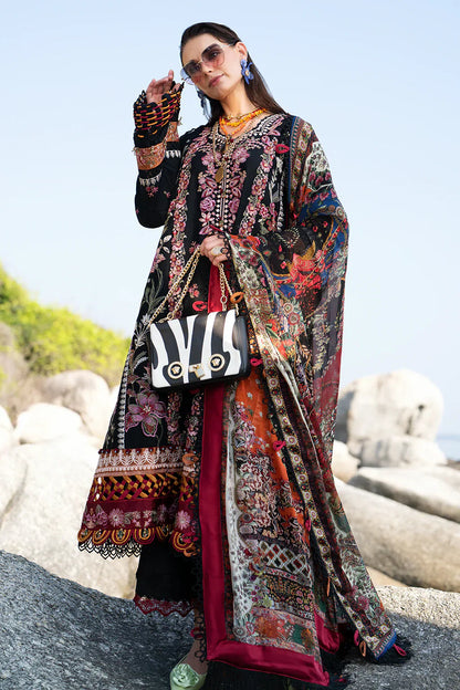 AJR Couture | Alif Signature Luxury Lawn 24 | Noir - House Of Anaya