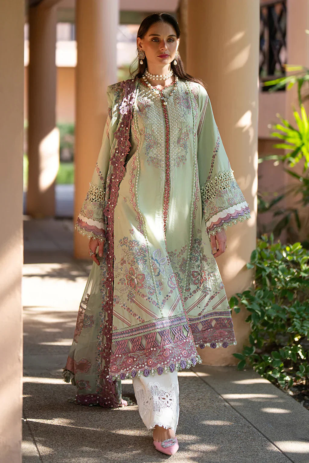AJR Couture | Alif Signature Luxury Lawn 24 | Aura - House Of Anaya