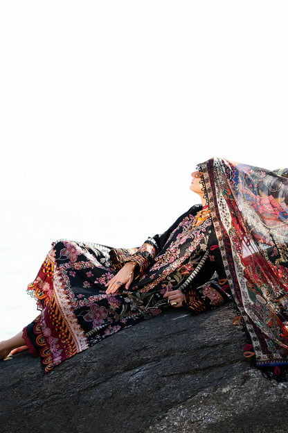 AJR Couture | Alif Signature Luxury Lawn 24 | Noir - House Of Anaya