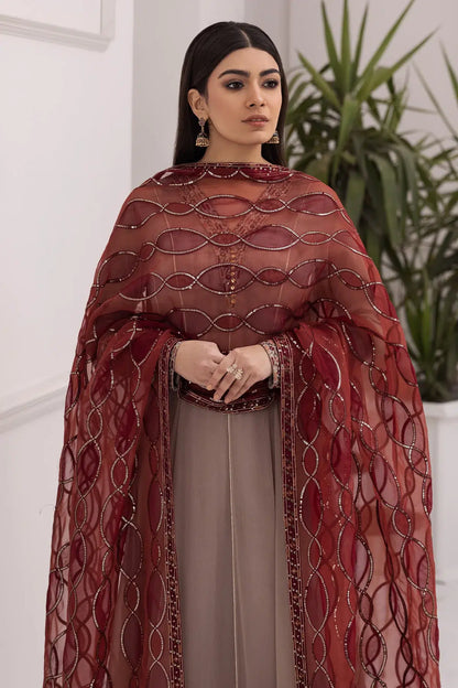 Alizeh | Formals Collection | Beige Dress 3 piece - RTW1010 - House Of Anaya