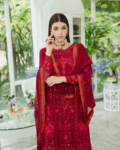 Maryum n Maria | Freesia Ariya Formals | SW23-506 - Crimson - Shadi - House Of Anaya