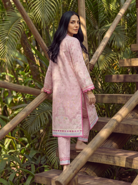 Dhanak | Casual Pret | PINK LAWN 2PCS EMBROIDERED KURTA WITH TROUSER