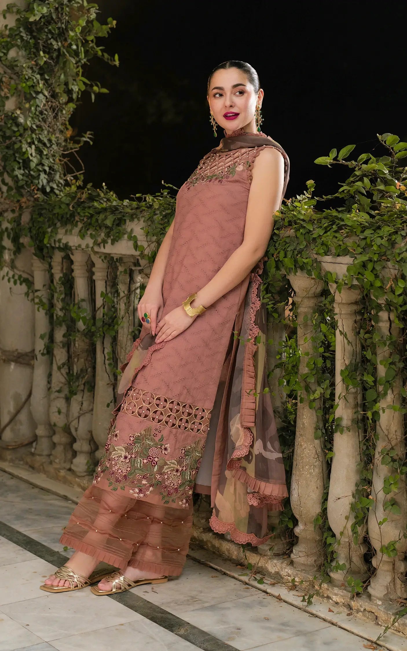 Asifa and Nabeel | Gulkari Summer 25 | Saffron Day (GKL-04) - House Of Anaya