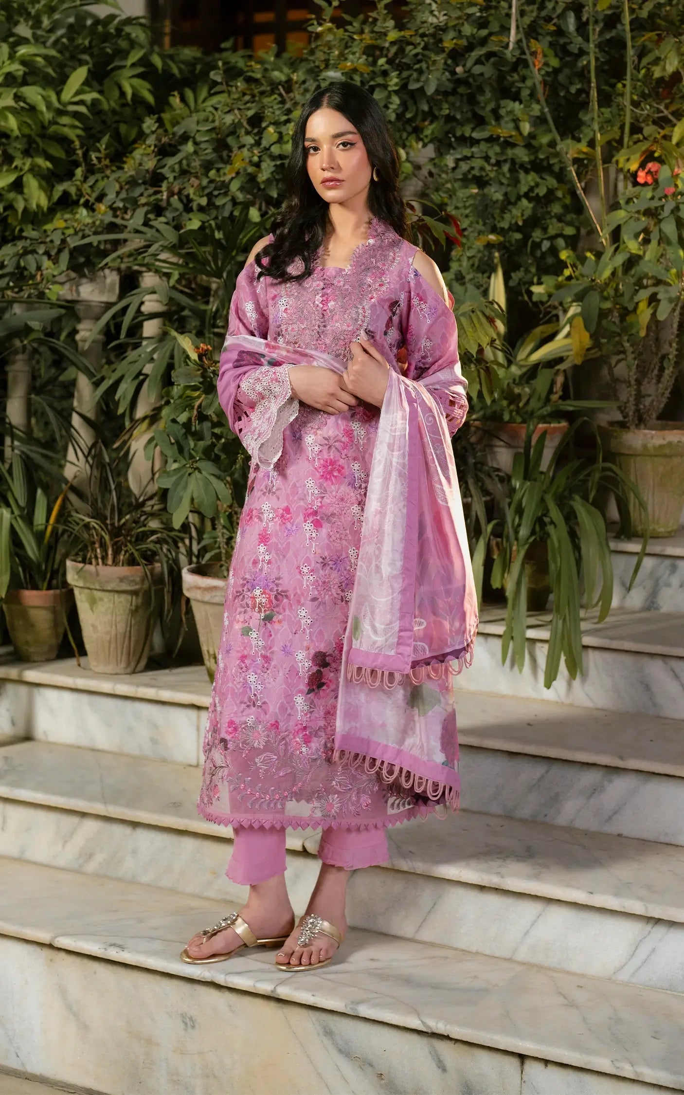 Asifa and Nabeel | Gulkari Summer 25 | Dawn Petals (GKL-10) - House Of Anaya