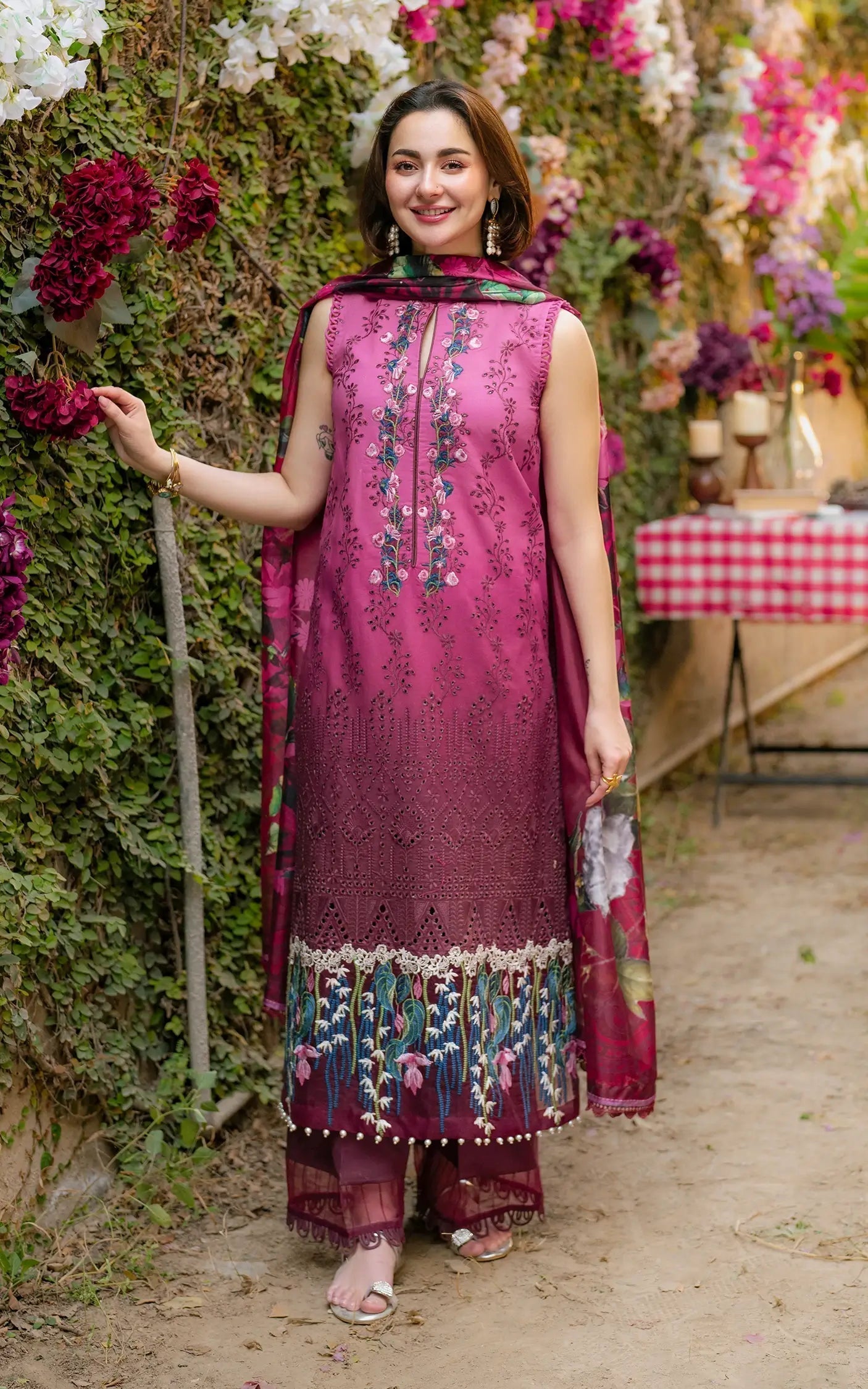Asifa and Nabeel | Gulkari Summer 25 | Sunkissed Garden (GKL-13) - House Of Anaya