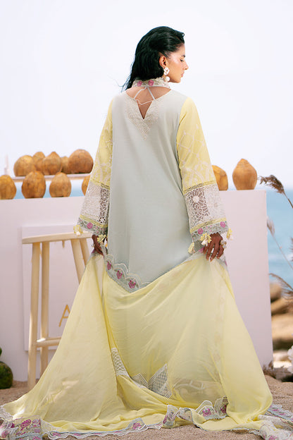 AJR Couture | Dastan Luxury Lawn 25 | Azure - House Of Anaya