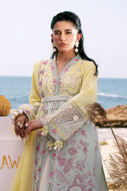 AJR Couture | Dastan Luxury Lawn 25 | Azure - House Of Anaya