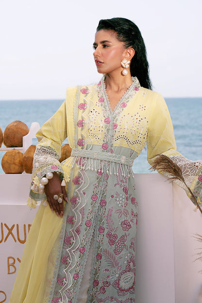AJR Couture | Dastan Luxury Lawn 25 | Azure - House Of Anaya