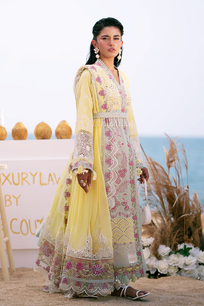 AJR Couture | Dastan Luxury Lawn 25 | Azure - House Of Anaya