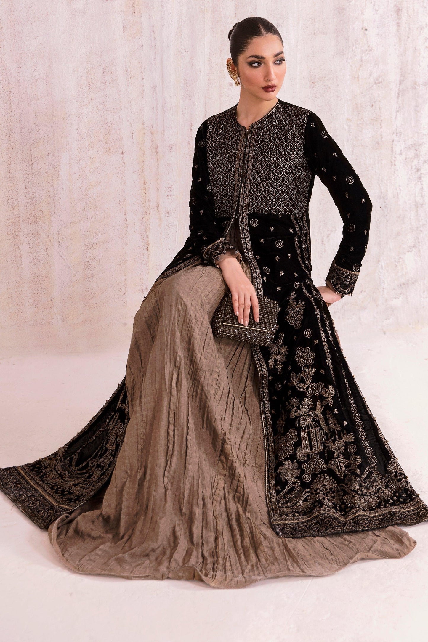 JAZMIN__Embroidered Velvet Formal VF-2001 - House Of Anaya