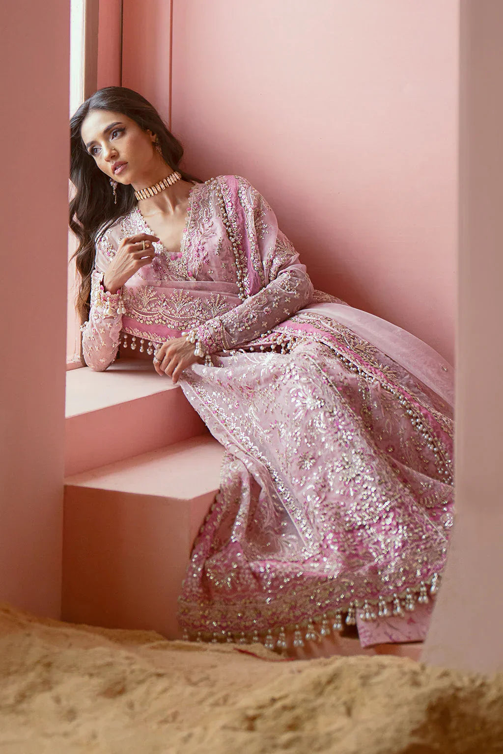 Ayzel Luminara Embroidered Organza 3Pc Suit AWF-04 BELLA