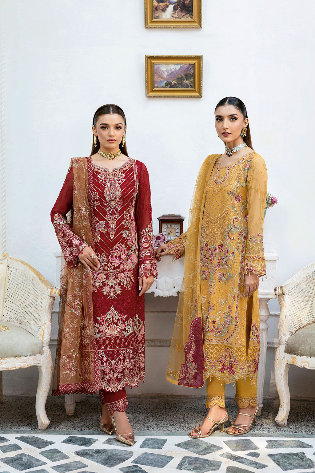 Ramsha | Chevron Chiffon Collection | A-1004 - House Of Anaya