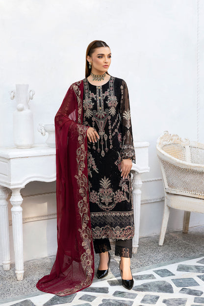 Ramsha | Chevron Chiffon Collection | A-1008 - House Of Anaya