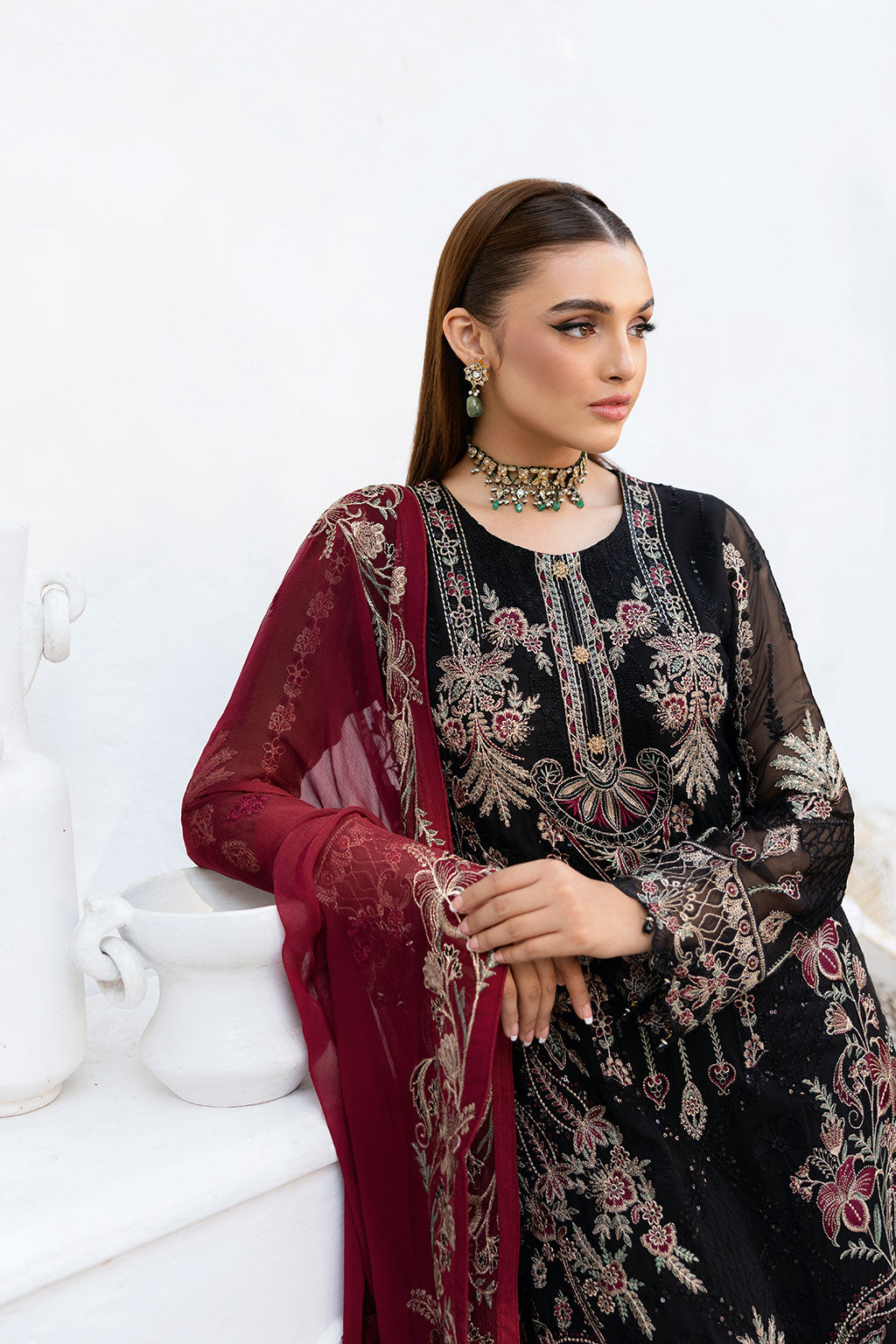 Ramsha | Chevron Chiffon Collection | A-1008 - House Of Anaya