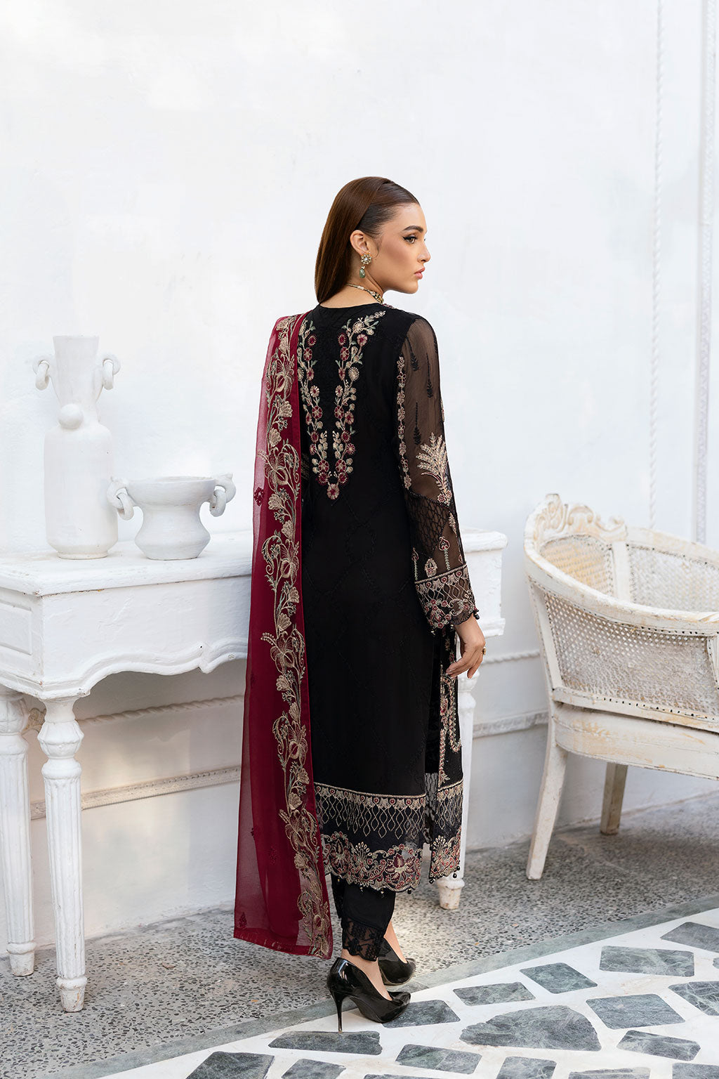 Ramsha | Chevron Chiffon Collection | A-1008 - House Of Anaya